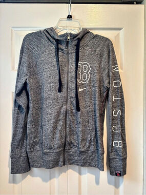 Nike Boston Red Sox MLB Vintage Heather Gray Full Zip Hoodie Gray Full Zip